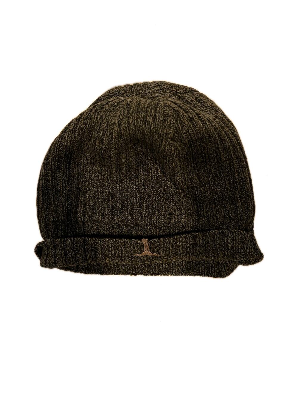 Brown Lined Acrylic Beanie One Size Fits All